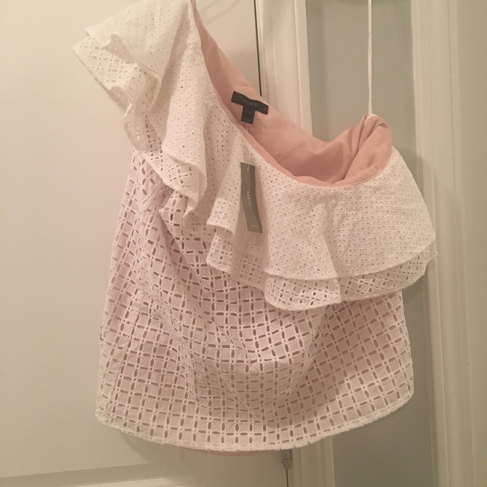 j.Crew Ruffle One Shoulder Top Size 4 NWT